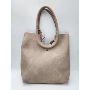 NWT Beige Ulta Beauty Tote Bag Earth Tone Beige Faux‎ Leather Chic Makeup